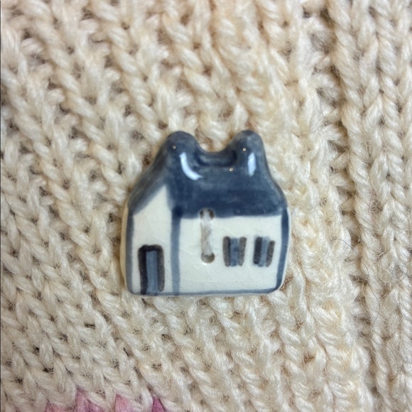 Vintage Hand Knitted South Wool 100% Virgin Wool Graphic Homestead Sweater Small - Picture 4 of 16